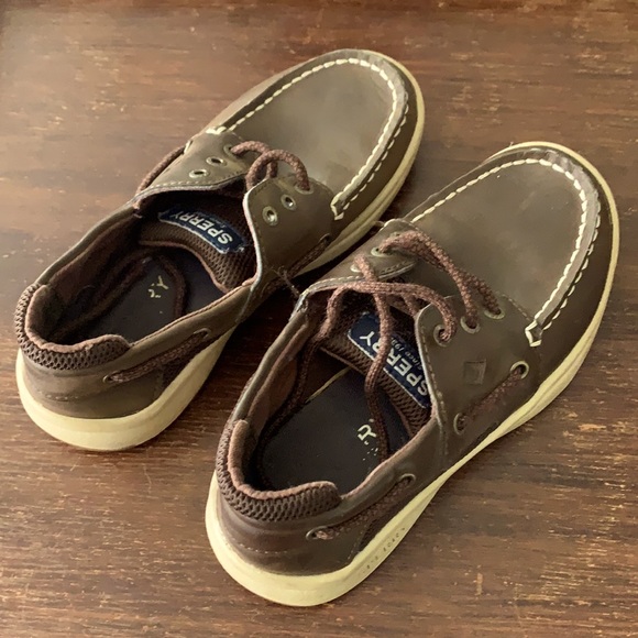 Sperry Other - Boys’ dark brown leather Sperry. Gently used, but shoe laces are a little worn.